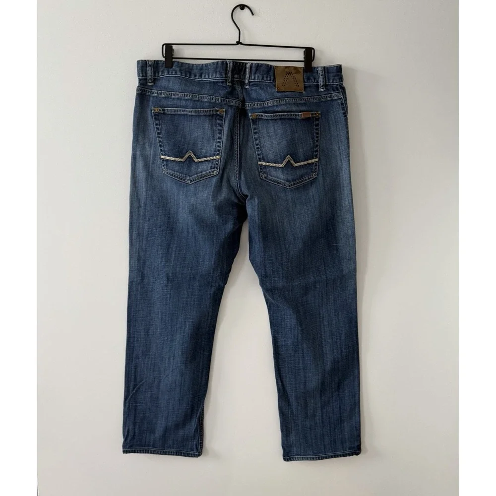 Alberto Jeans Mens 40x30 Modern Fit Straight Leg Medium Wash Stretch Denim